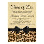 Leopard Print with Bow Graduation/Party Invitation at Zazzle