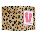 Leopard Print With Pink Flip Flops Vinyl Binder