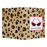 Leopard Print With Retro Pink Sunglasses Vinyl Binders