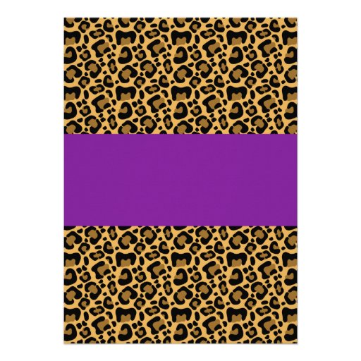 Leopard Purple Bridal Shower Invitations