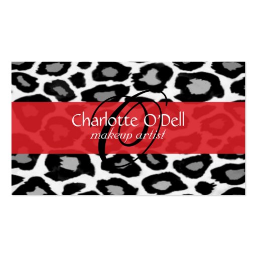 leopard; red business card