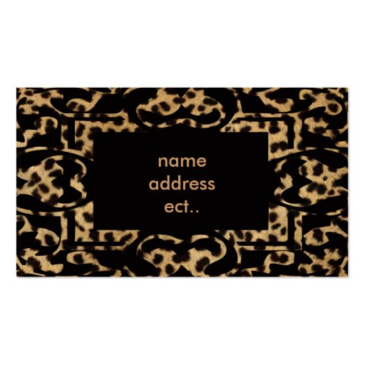 leopard skin  business card (front side)