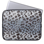 Leopard Skin in Blue Slate Laptop Computer Sleeve