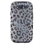 Leopard Skin in Blue Slate Samsung Galaxy S3 Cases