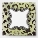 Leopard Skin in Lime Chartreuse envelopes