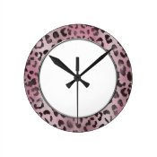 Circular Leopard Skin clock in Pale Pink Rose with white face