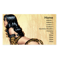 Leopard Skin Lingerie Pin-up Girl by Al Rio Business Card