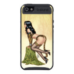 Leopard Skin Lingerie Pin-up Girl by Al Rio Covers For iPhone 5