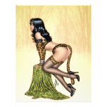 Leopard Skin Lingerie Pin-up Girl by Al Rio Custom Letterhead
