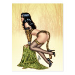 Leopard Skin Lingerie Pin-up Girl by Al Rio Post Cards