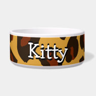 Leopard Skin Personalized Kitty Cat Bowl petbowl