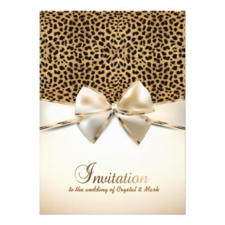 leopard skin print wedding event invitation