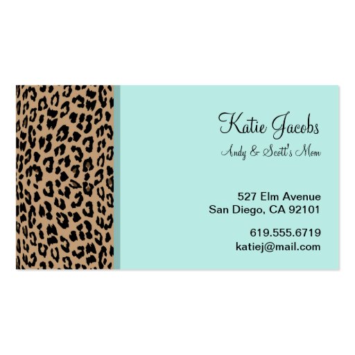 Leopard Social Calling Cards Business Card Template (front side)