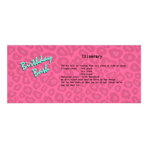 Leopard Spots Bus Pass Birthday Party Custom Invites