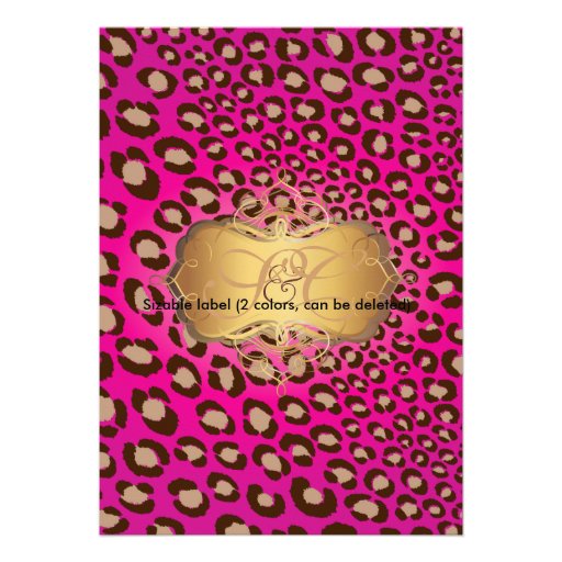 Leopard spots + pearl swirls/vintage/hot pink announcement