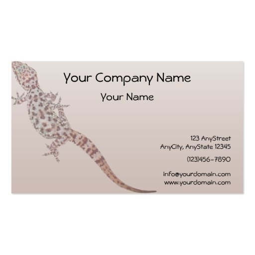 Leopard Spotted Gecko on Sand Background Business Cards (front side)