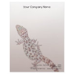 Leopard Spotted Gecko on Sand Background letterhead