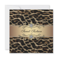 Leopard Sweet 16 Birthday Party invitation
