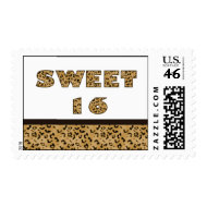 Leopard Sweet 16 Postage Stamp stamp