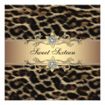 Leopard Sweet Sixteen Birthday Party Custom Announcement