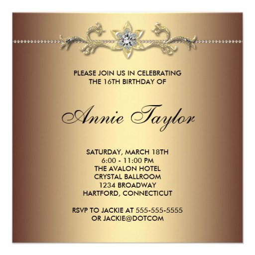 Leopard Sweet Sixteen Birthday Party Custom Announcement
