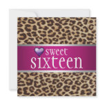 Leopard Sweet Sixteen Invitation