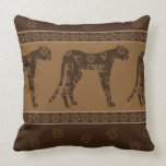 Leopard Textile Print in Brown and Tan Pillow