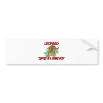 Leopard trapped in a human body bumper stickers by AnimalShirts Leopard trapped in a human body bumper stickers