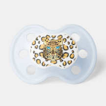 Leopard with Leopard Print Background Baby Pacifier