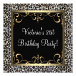 Leopard Womans 21st Birthday Party Invites