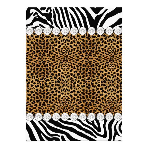 Leopard Zebra Womans Birthday Party Invitations