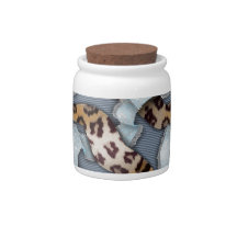 Leopards 'n Lace - blue - Candy Jar