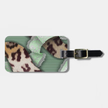 Leopards 'n Lace - green - Tag For Luggage