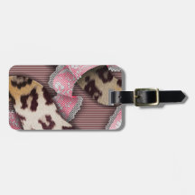 Leopards 'n Lace - intense pink - Luggage Tags