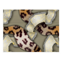 Leopards 'n Lace - ivory Post Cards