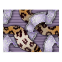 Leopards 'n Lace - purple - Post Cards