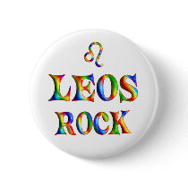 Leos Rock Pinback Button