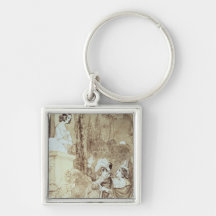 Leporello serenading Elvira in guise Giovanni Key Chain