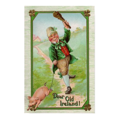 Leprechaun and Pig Print by stpatricksdaygear