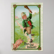 Leprechaun and Pig Print