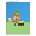 Leprechaun by Pot of Gold Greeting Cards