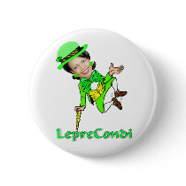 Leprechaun Condoleezza St. Patrick's Day buttons