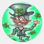 Leprechaun Etiqueta Redonda