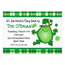 Leprechaun Frog Party Invitations