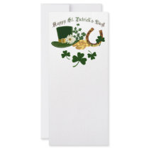 Leprechaun Hat Gold Horseshoe - St Patrick's Custom Rack Card