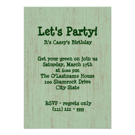 Leprechaun in Beer Party Invite