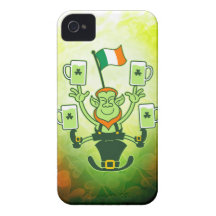 Leprechaun Juggling Beers and Irish Flag Case-Mate iPhone 4 Cases