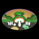 Leprechaun Kilroy Oval Sticker