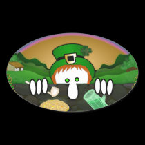 Leprechaun Kilroy Oval Sticker