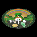 Leprechaun Kilroy Oval Sticker